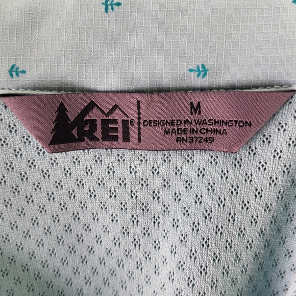 REI Sahara Short Sleeve Shirt light green w Anchors size Medium - Picture 9 of 11